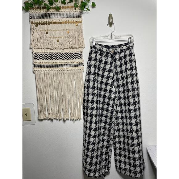 Storets NWT Black & White Houndstooth Wide Leg Womans Pants Size S/M - Picture 2 of 11